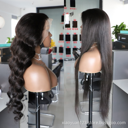 wholesale straight body wave deep wave water wave 13x4 brazilian transparent Lace frontal human hair wigs30" 32" 34" 36" 38"